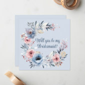 Zal je mijn bruidsmeisje aanzoek zijn? notitiekaartje (Voorkant / Achterkant in situ)