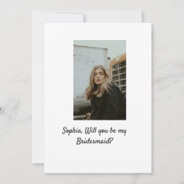 Zal je mijn bruidsmeisje foto elegant modern zijn kaart