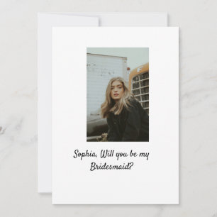 Zal je mijn bruidsmeisje foto elegant modern zijn kaart