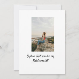 Zal je mijn bruidsmeisje foto elegant modern zijn kaart