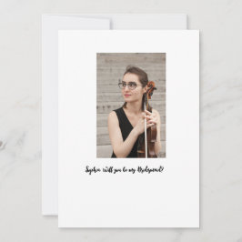 Zal je mijn bruidsmeisje foto elegant modern zijn kaart