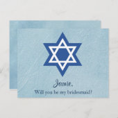 Zal je mijn bruidsmeisje Joods zijn? Uitnodiging Briefkaart (Voorkant / Achterkant)