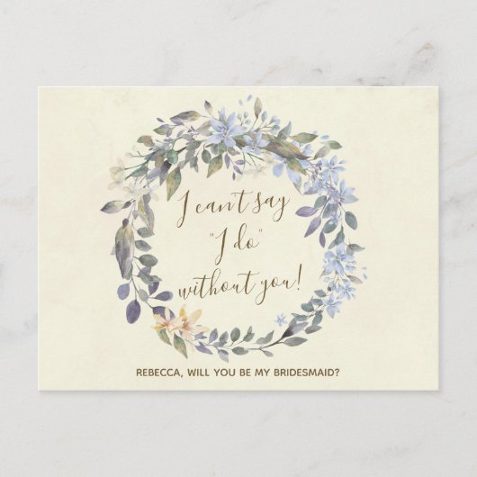 Zal je mijn bruidsmeisje kaart bloem meisje etc (Voorkant)