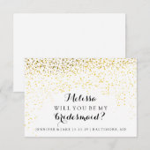 Zal je mijn bruidsmeisje Kaart zijn - Confetti Fab (Voorkant / Achterkant)