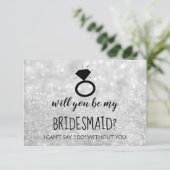 Zal je mijn bruidsmeisje Kaart zijn - je ring schi (Staand voorkant)