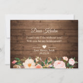 Zal je mijn bruidsmeisje rustiek meisje laarzen bl kaart (Achterkant)