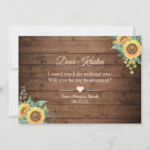 Zal je mijn bruidsmeisje rustiek meisje laarzen bl kaart (Achterkant)