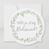 Zal je mijn bruidsmeisje rustieke hout & krans kaart (Voorkant)