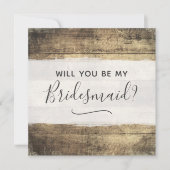 Zal je mijn bruidsmeisje rustieke houten Boerderij Kaart (Voorkant)