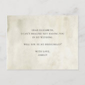 Zal je mijn bruidsmeisje Sunflower rustieke bruilo Uitnodiging Briefkaart (Achterkant)