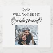 Zal je mijn bruidsmeisje voorstel aangepaste Afbee Sparkling Wijnetiket (Enkel label)