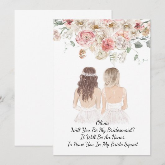 ZAL JE MIJN BRUIDSMEISJE VOORSTEL ZIJN? SAVE THE DATE (Voorkant / Achterkant)