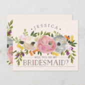 Zal je mijn bruidsmeisje zijn - bruidsmeisje Kaart (Voorkant / Achterkant)