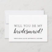 Zal Je Mijn Bruidsmeisje Zijn Chic Zwart Wit Kaart (Voorkant)