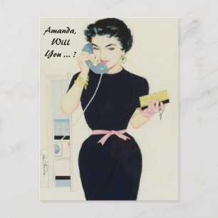 Zal je mijn bruidsmeisje zijn, dienstmeisje.. uitnodiging briefkaart