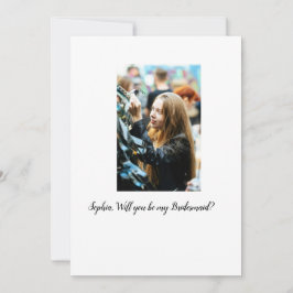 Zal je mijn bruidsmeisje zijn foto elegant modern  kaart