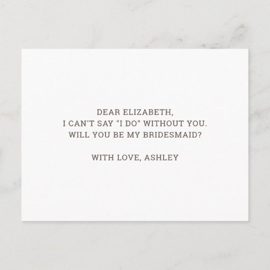 Zal je mijn bruidsmeisje zijn? Garden-citrusbruilo Uitnodiging Briefkaart (Achterkant)