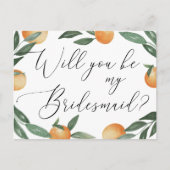 Zal je mijn bruidsmeisje zijn? Garden-citrusbruilo Uitnodiging Briefkaart (Voorkant)