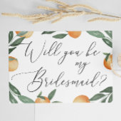 Zal je mijn bruidsmeisje zijn? Garden-citrusbruilo Uitnodiging Briefkaart