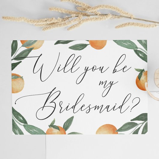 Zal je mijn bruidsmeisje zijn? Garden-citrusbruilo Uitnodiging Briefkaart