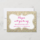 Zal je mijn bruidsmeisje zijn - Glitterd Kaart (Voorkant)