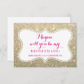 Zal je mijn bruidsmeisje zijn - Glitterd Kaart (Voorkant / Achterkant)