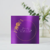 Zal je mijn bruidsmeisje zijn? Goud Paars Kaart (Staand voorkant)