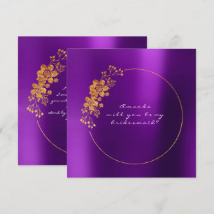 Zal je mijn bruidsmeisje zijn? Goud Paars Kaart