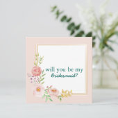 Zal je mijn bruidsmeisje zijn? kaart (Staand voorkant)
