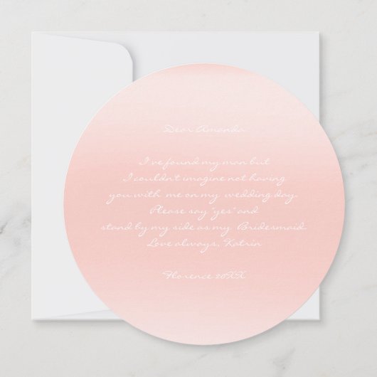 Zal je mijn bruidsmeisje zijn? kaart (Achterkant)