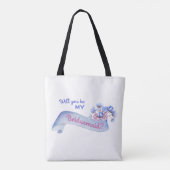 Zal Je Mijn Bruidsmeisje Zijn Met Bloemen Tote Tas (Achterkant)