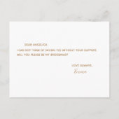 Zal je mijn bruidsmeisje zijn, met de dikke maag? uitnodiging briefkaart (Achterkant)