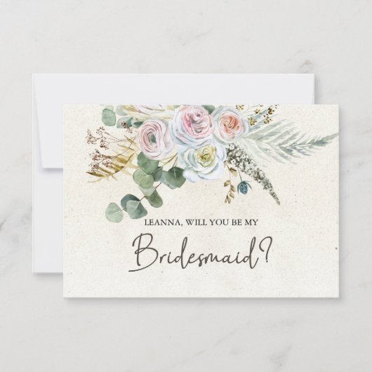 Zal je mijn bruidsmeisje zijn, pastel Boho neutraa (Voorkant)