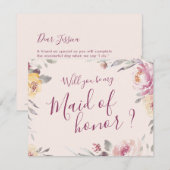 Zal je mijn bruidsmeisje zijn Romantische tuin? Kaart (Voorkant / Achterkant)