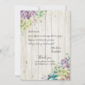 Zal je mijn bruidsmeisje zijn? Succulent Rustisch  Kaart (Achterkant)