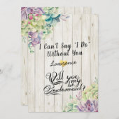 Zal je mijn bruidsmeisje zijn? Succulent Rustisch  Kaart (Voorkant / Achterkant)