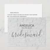Zal je mijn bruidsmeisje zijn? uitnodiging briefkaart (Voorkant / Achterkant)