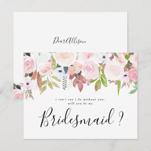 Zal je mijn bruidsmeisje zijn? uitnodiging briefkaart (Voorkant / Achterkant)