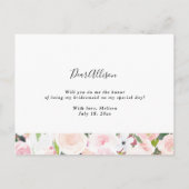 Zal je mijn bruidsmeisje zijn? uitnodiging briefkaart (Achterkant)