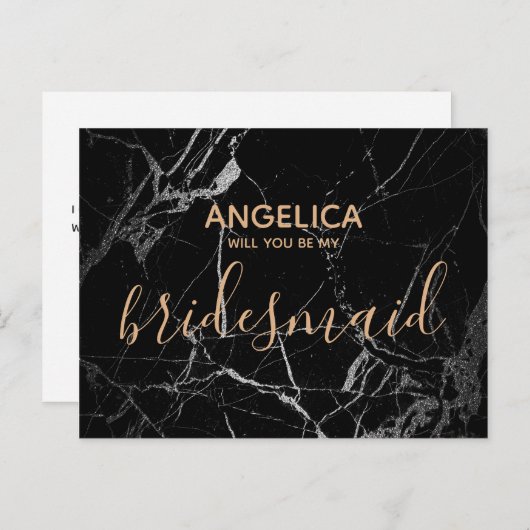 Zal je mijn bruidsmeisje zijn? uitnodiging briefkaart (Voorkant / Achterkant)