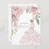 Zal je mijn bruidsmeisje zijn? uitnodiging briefkaart (Voorkant / Achterkant)