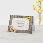 Zal je mijn bruidsmeisje zijn Uitnodigingskaart Kaart (Gele Bloem)