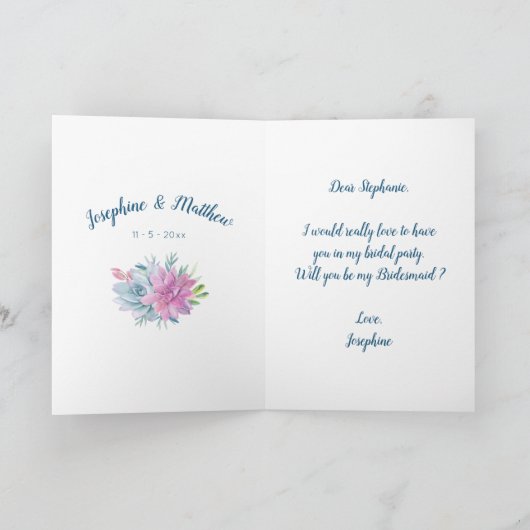 Zal je mijn bruidsmeisje zijn - vetplanten (Binnen)