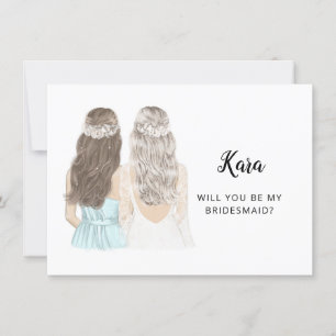Zal Je Mijn Bruidsmeisje Zijn Voorstel Plat Kaart