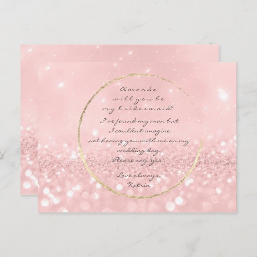 Zal je mijn bruidsroze bruine bruine bruistrowder  uitnodiging briefkaart (Voorkant / Achterkant)