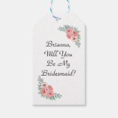 Zal je mijn bruidsroze Floral zijn? Cadeaulabel (Voorkant)