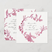 Zal je mijn bruidsroze frambozenpoot zijn? kaart (Voorkant / Achterkant)