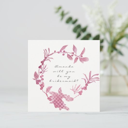 Zal je mijn bruidsroze frambozenpoot zijn? kaart (Staand voorkant)