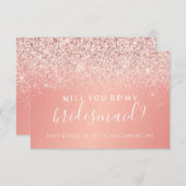 Zal je mijn bruidsroze glitter zijn? kaart (Voorkant / Achterkant)