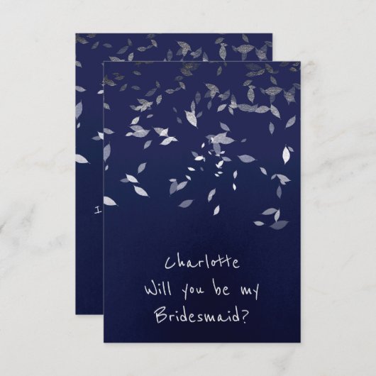 Zal je mijn bruidzeeschepen Confetti Silver zijn? Kaart (Voorkant / Achterkant)